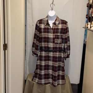 Pink Owl Apparel SzM Plaid Shirt Dress/Tunic